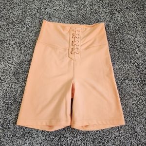 WeWoreWhat Orange Lace-up Bike Shorts Size S